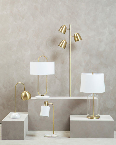 White Fabric Shade Table Lamp | Nadia