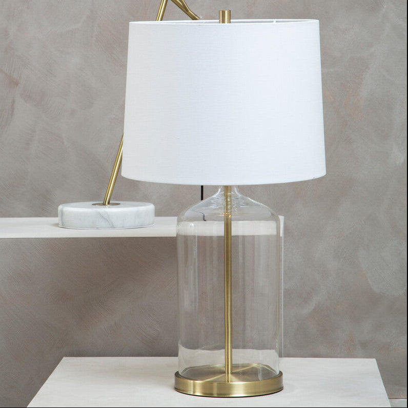 White Fabric Shade Table Lamp | Nadia