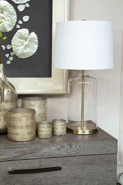 White Fabric Shade Table Lamp | Nadia
