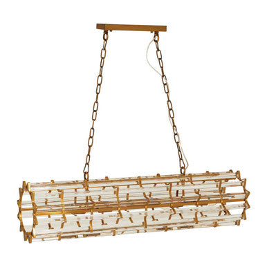 Karli Brass Eight Bulb Pendant Light