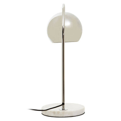 Chrome Finish Table Lamp with White Base | Karter