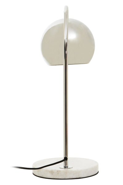 Chrome Finish Table Lamp with White Base | Karter