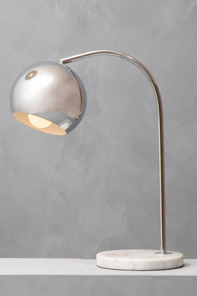 Chrome Finish Table Lamp with White Base | Karter