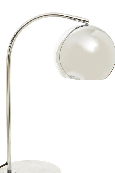 Chrome Finish Table Lamp with White Base | Karter