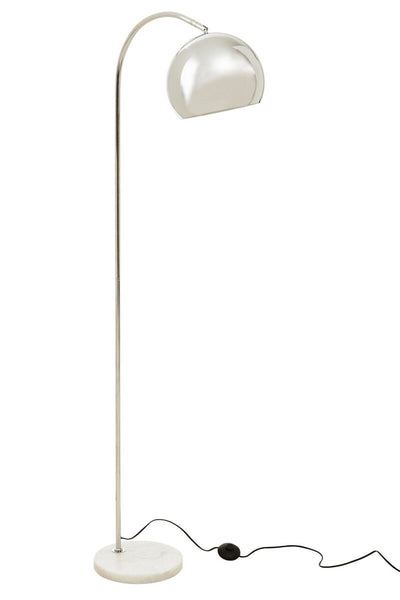 Floor Chrome Finish Lamp with White Base | Karter