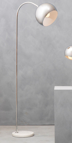 Floor Chrome Finish Lamp with White Base | Karter