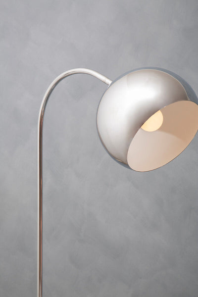 Floor Chrome Finish Lamp with White Base | Karter