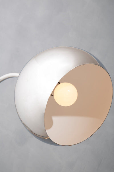 Floor Chrome Finish Lamp with White Base | Karter