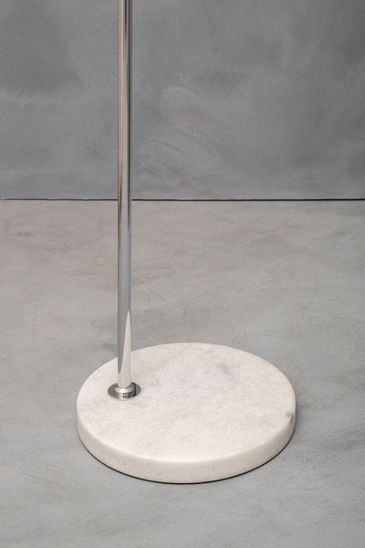 Floor Chrome Finish Lamp with White Base | Karter