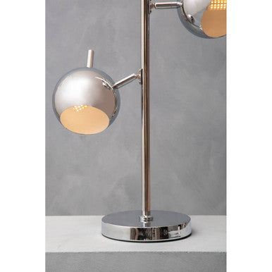 Karter Chrome Finish Table Lamp With Two Lights