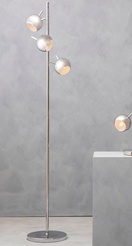 Chrome Finish Floor Lamp with Three Lights | Karter