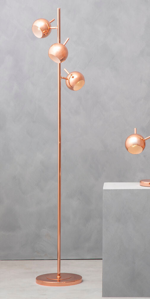 Copper Finish Floor Standing Lamp with Three Lights | Karter