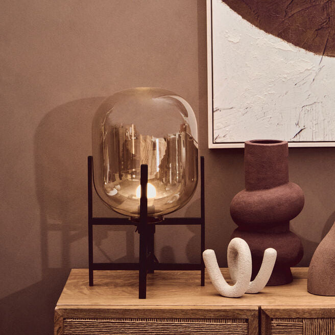 Matte Black and Glass Table Lamp | Trieste