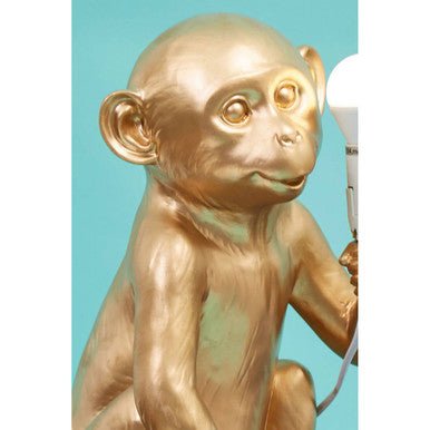 Boho Gold Finish Monkey Lamp