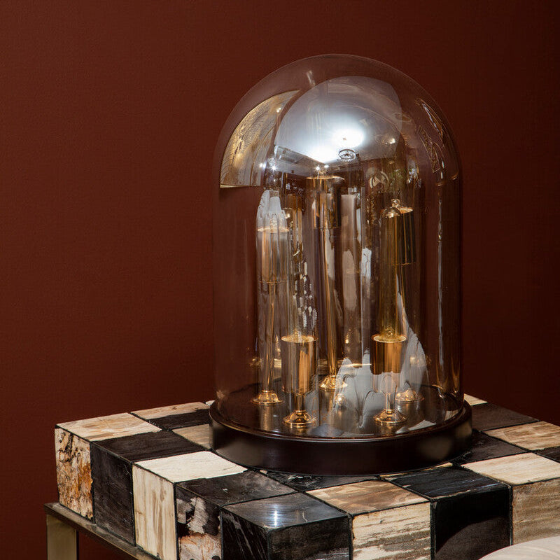 Amber Glass Table Lamp | Dome