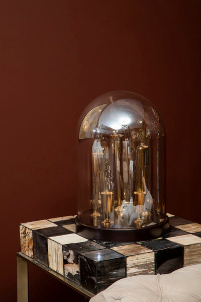 Amber Glass Table Lamp | Dome