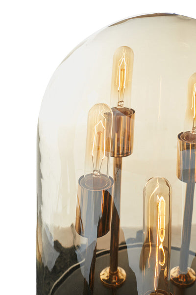 Amber Glass Table Lamp | Dome