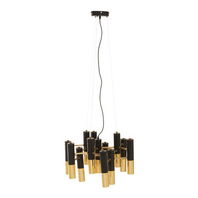 Drone Gold Finish And Black Pendant Light