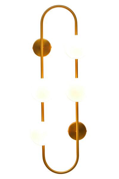 Four Bulb White Glass Wall Light | Abira