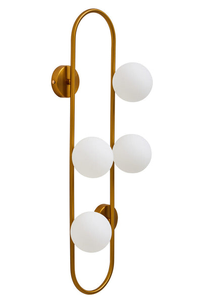 Four Bulb White Glass Wall Light | Abira