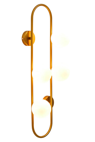 Four Bulb White Glass Wall Light | Abira