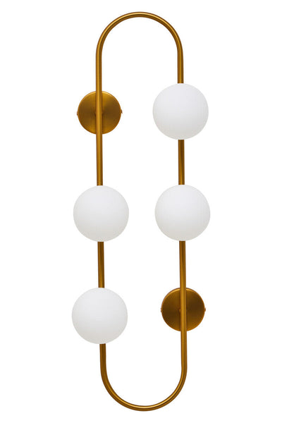 Four Bulb White Glass Wall Light | Abira