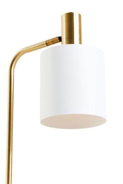 Newton White Marble and Gold Floor Lamp
