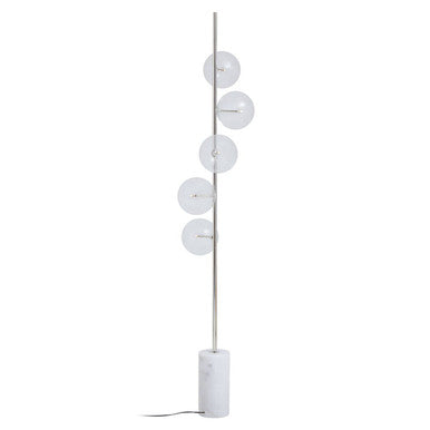 Abira Nickel And White Marble Floor Lamp