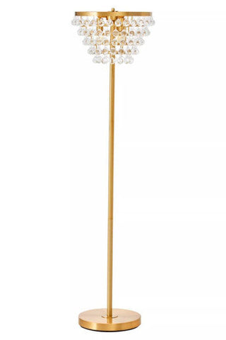 Hutchinson Clear Crystal Floor Lamp with Gold Metal