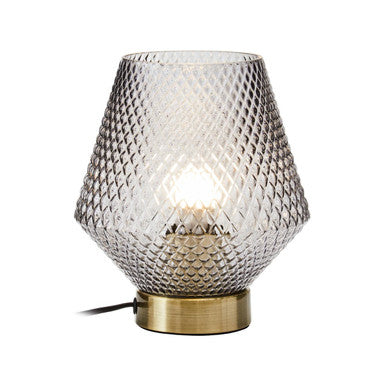 Noble Grey Smoked Glass Table Lamp