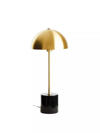Brushed Brass Table Lamp with Black Marble Base | Murdoch
