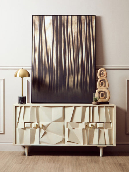 Brushed Brass Table Lamp with Black Marble Base | Murdoch