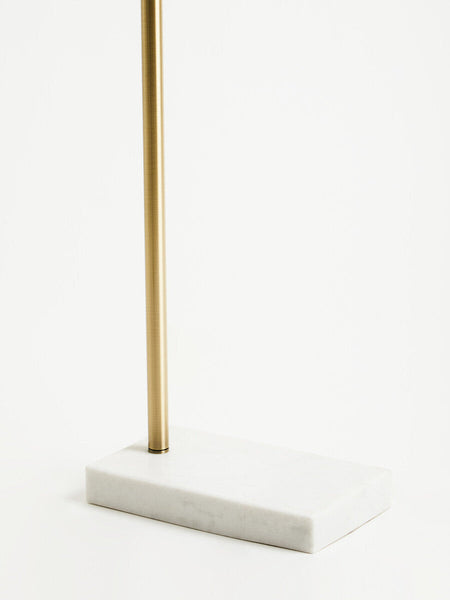 Black and Brass Finish Floor Lamp with Marble Base | Equipoise