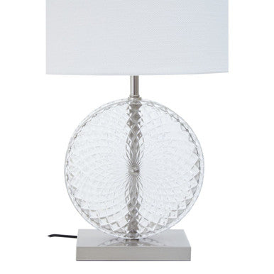 Zarni Glass And Brushed Chrome Table Lamp