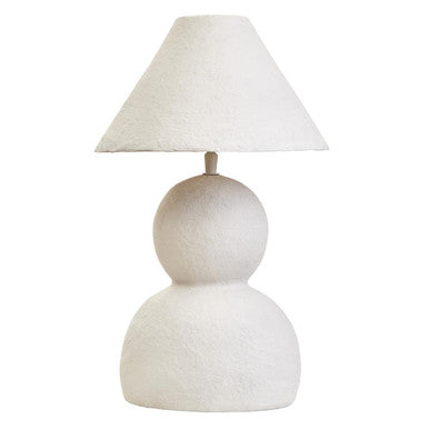 White Papier Mache Table Lamp | Carta
