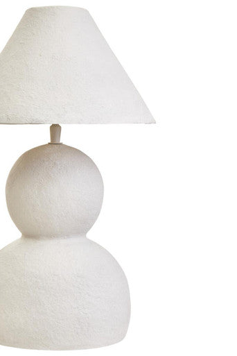 White Papier Mache Table Lamp | Carta