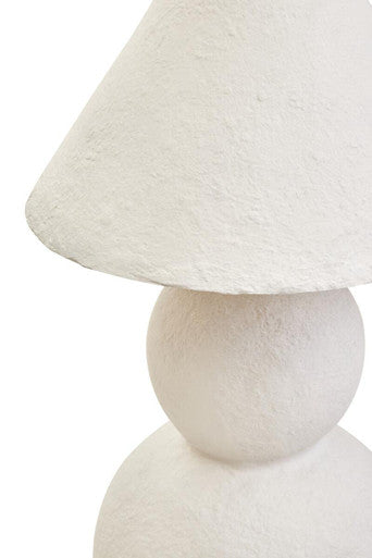 White Papier Mache Table Lamp | Carta