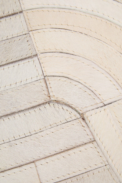 Bosie Safira Large Natural Hair On Leather Rug