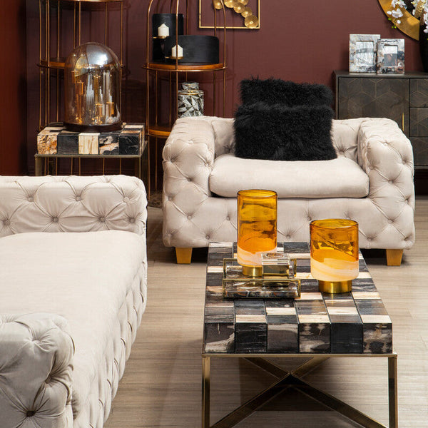 Bosie Real Mongolian Fur Black Square Cushion