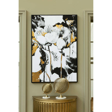 Astratto Floral and Metallic Wall Art