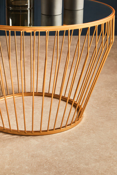 Avantis Gold Finish Tapered Design Side Table