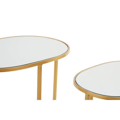Avantis Gold Finish Set of 2 Oval Side Tables