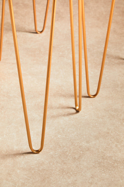 Avantis Gold Finish Set of 2 Rectangular Side Tables with Hairpin Legs