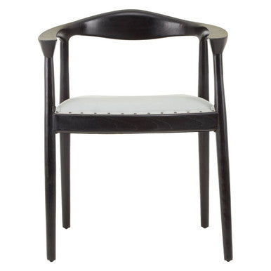 Kendari Open Back Grey Leather Chair