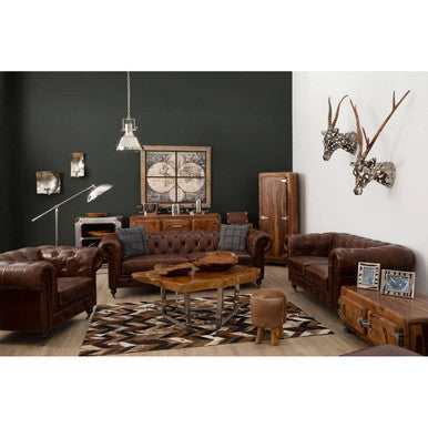 Natural Teak Wood Coffee Table with Silver Steel Frame | Surak