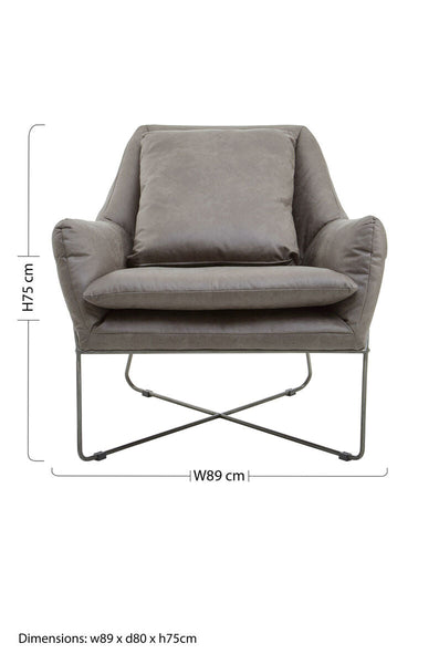 Hugo Grey faux leather Chair