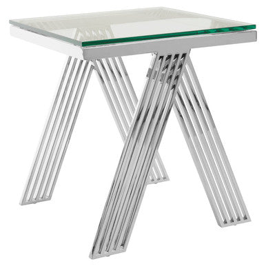 Piermount Clear Glass End Table