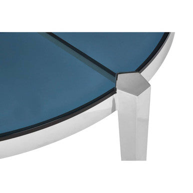 Round Coffee Table with Smoky Grey Glass Top | Piermount