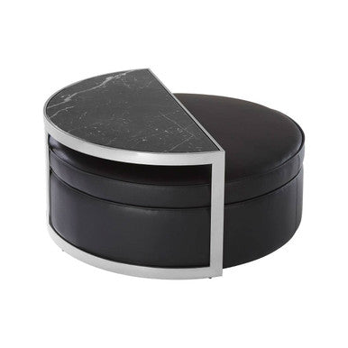 Black Stool and Coffee Table Set with Nesting Design | Piermount