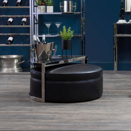 Black Stool and Coffee Table Set with Nesting Design | Piermount